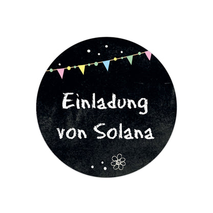 Freigestellter Wimpel-Aufkleber mit Text bedruckt