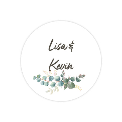 Freigestelltes Produktbild des runden Stickers mit natürlichem Motiv