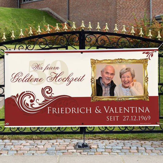 XXL-Banner zur Goldenen Hochzeit mit Foto