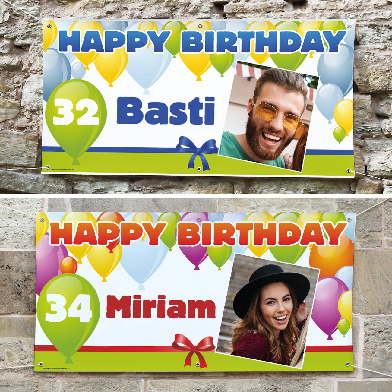 Banner zum Geburtstag mit Foto und Personalisierung