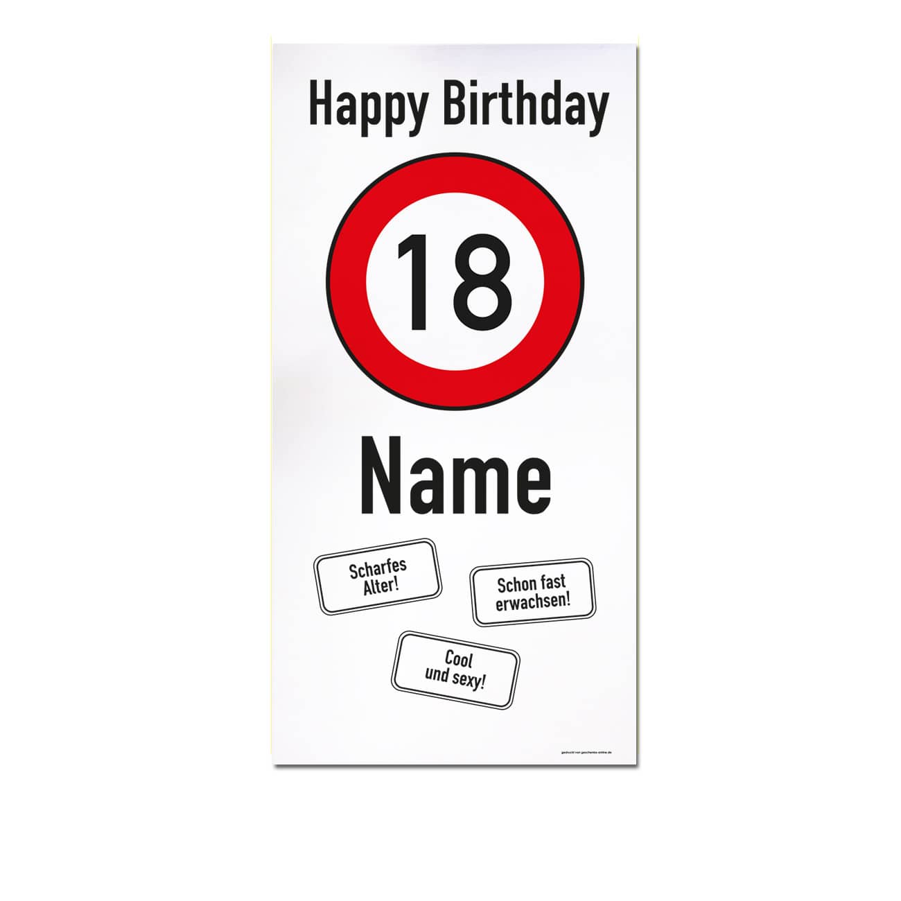Banner zum 18. Geburtstag im Hochformat