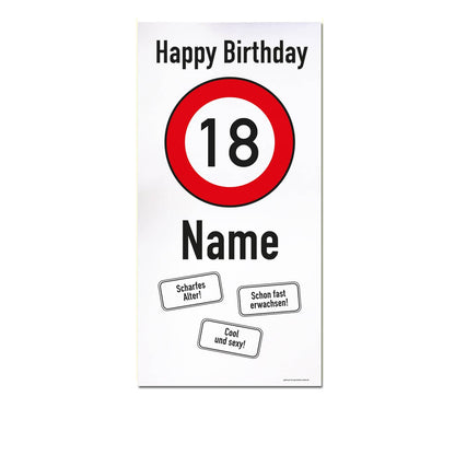 Banner zum 18. Geburtstag im Hochformat