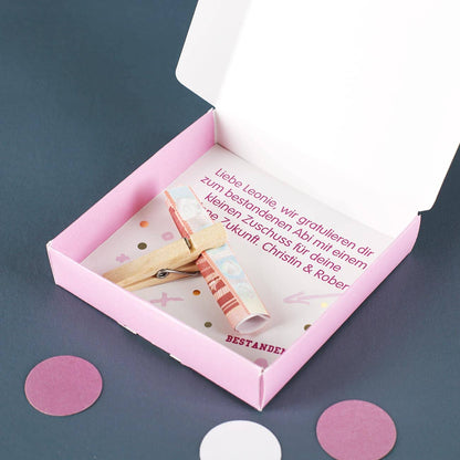 ABI bestanden! Geldgeschenk mit Goldprägung und Glückwunschtext