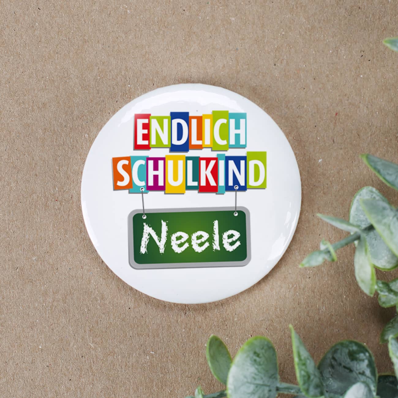 Button zum Schulstart mit Name