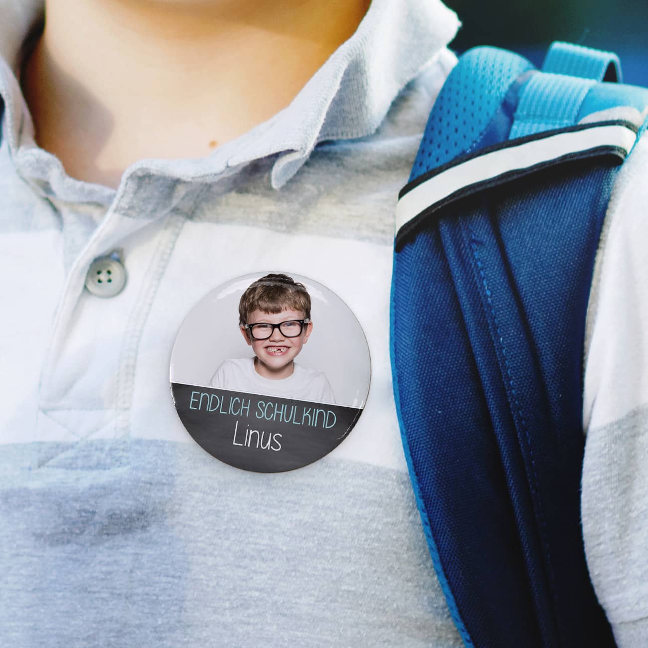 Foto Ansteckbutton für Schulkinder