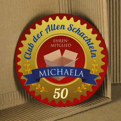 Riesen Button für alte Schachteln zum Geburtstag