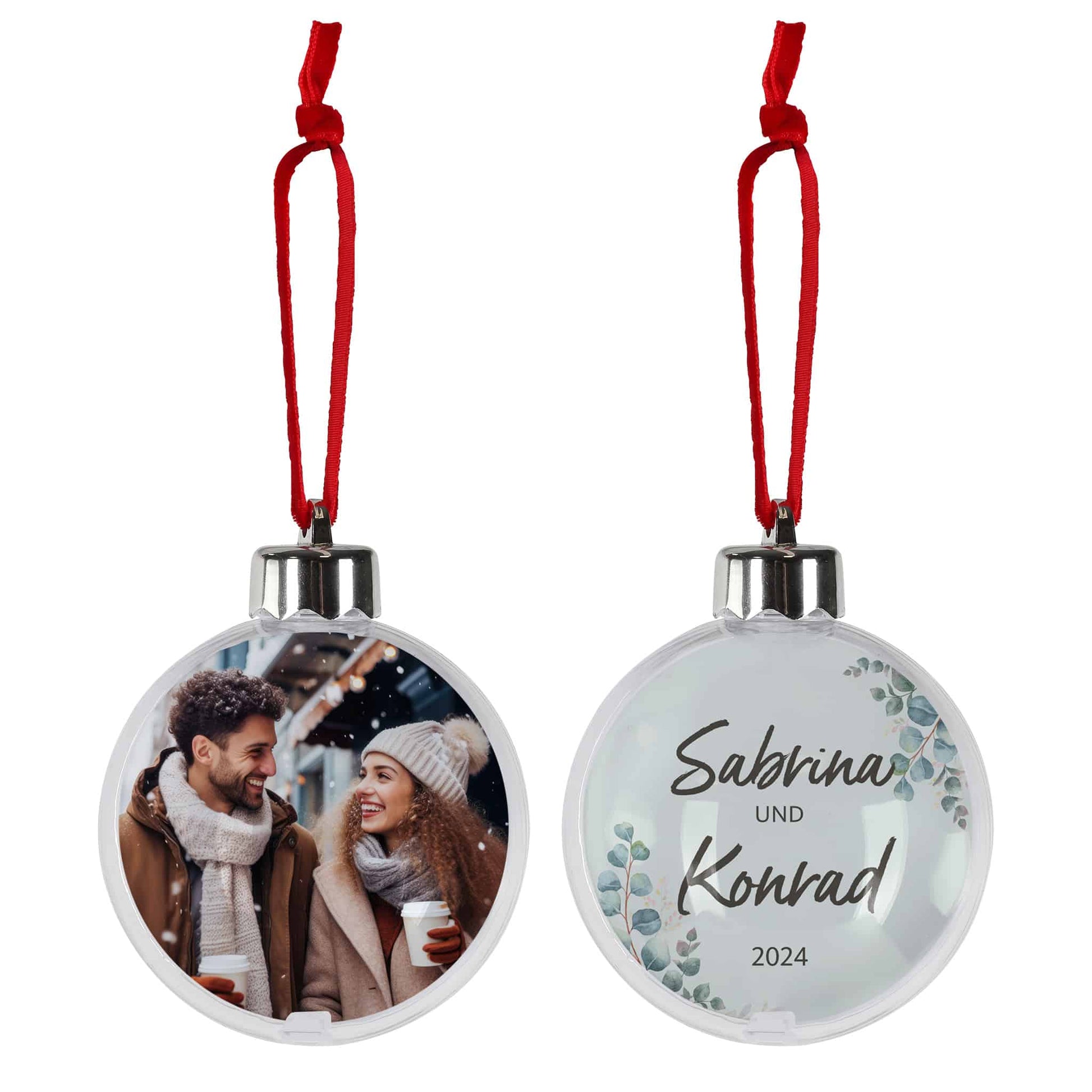 Weihnachtskugel für Paare mit Foto