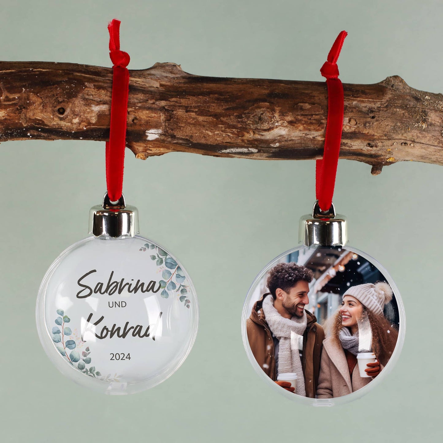 Weihnachtskugel für Paare mit Foto