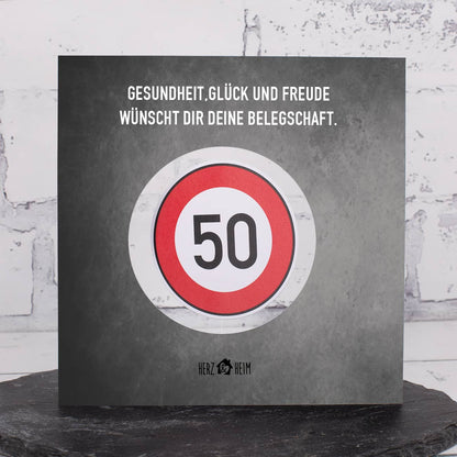 Happy Birthday - Glückwunschkarte mit drehbarem Verkehrsschild, Name und Wunschtext