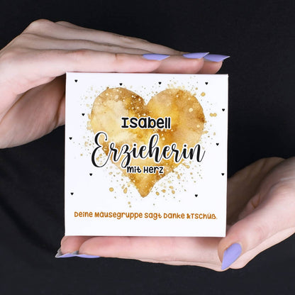 Dankeschön Geschenk für Menschen mit Herz - Geschenkbox mit 10 Lindt Schoko-Herzen