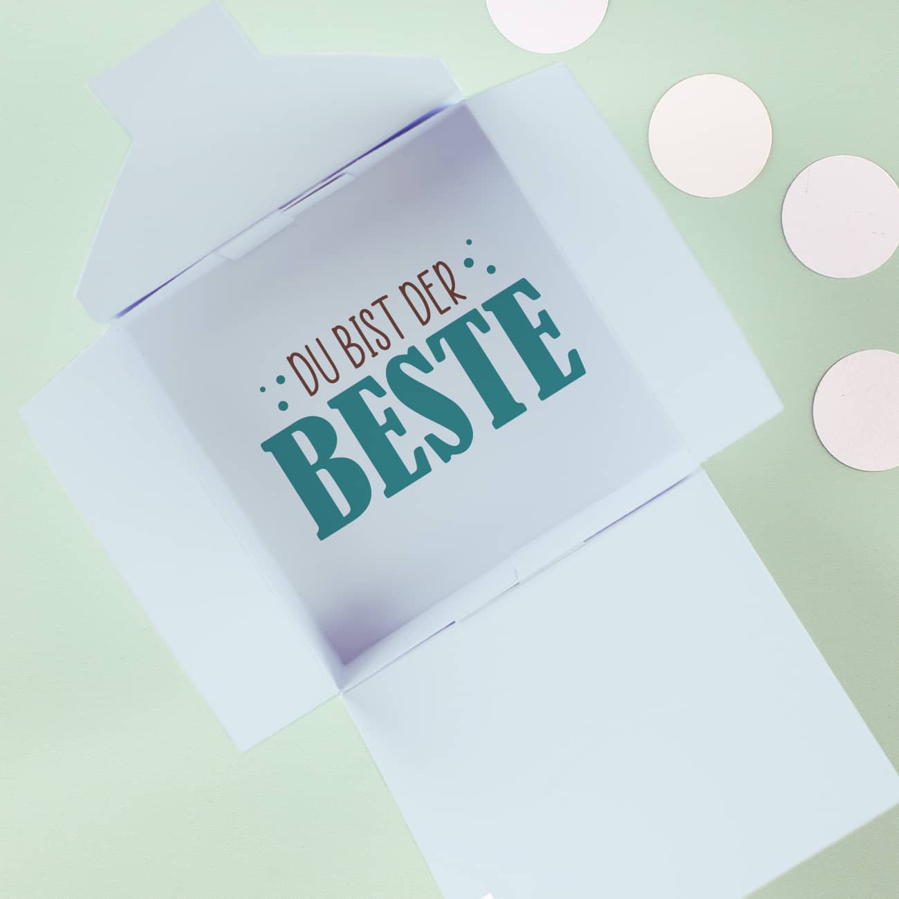 Innen mit Schriftzug "Du bist der Beste"