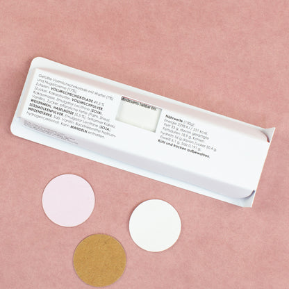 Rückseite der Osterverpackung mit Zutaten und Nährwertangaben des duplo Schokoriegels