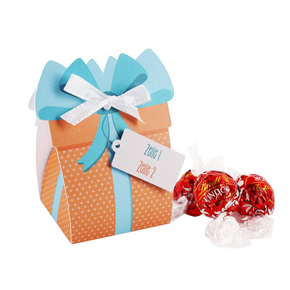 Geschenkschachtel mit zwei Zeilen Text personalisiert