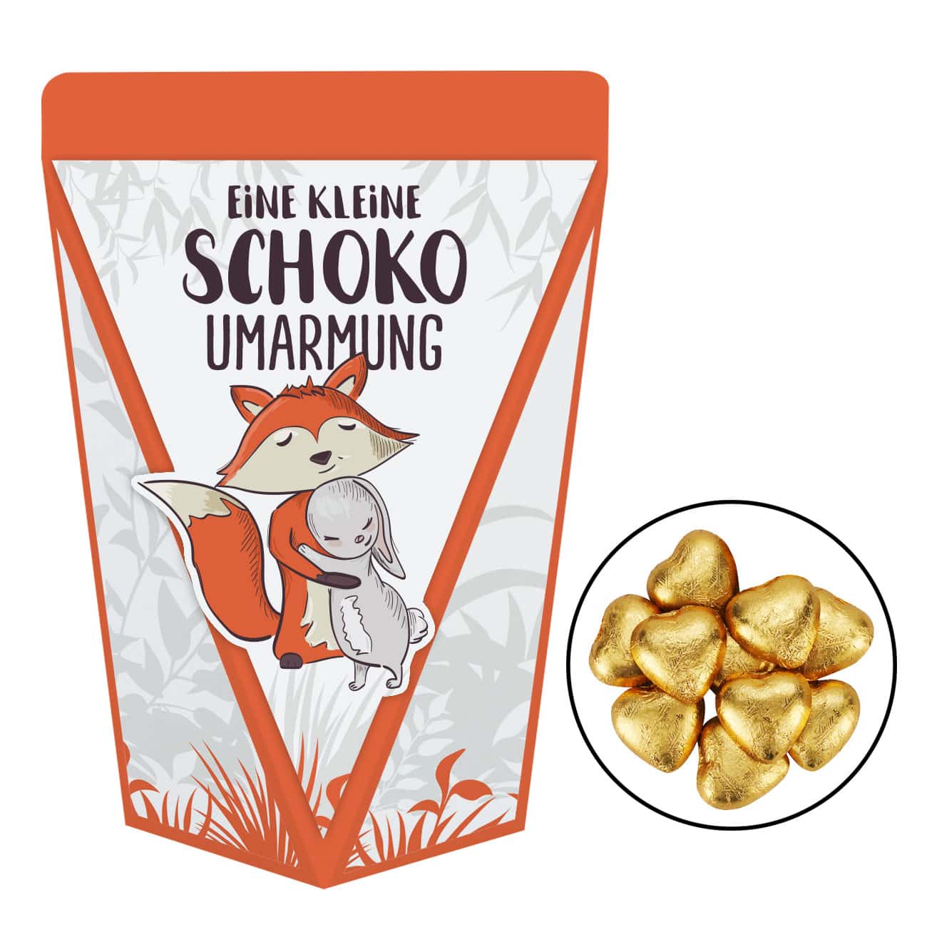 Kleine Schokotüte mit niedlichem Aufdruck und personalisierten Text