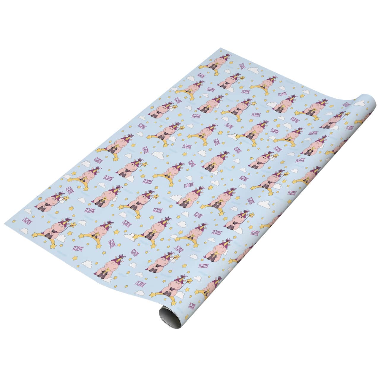 Knuddelhorn-Geschenkpapier mit Wunschname