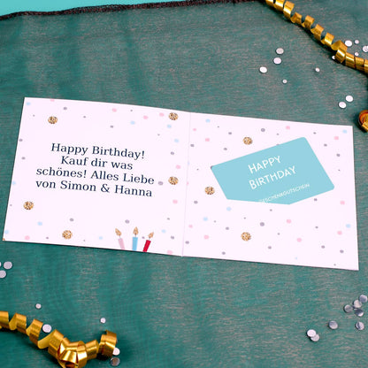 Geldkarte zum Geburtstag mit Name und Wunschtext