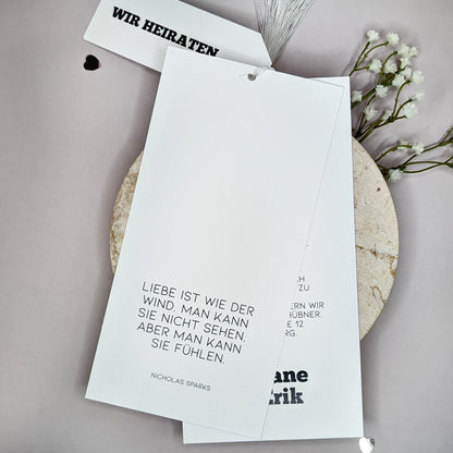 Hochzeitseinladung - modernes Kartentrio Rückseite 1