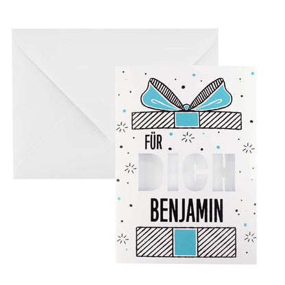 Karte mit Umschlag zum Geburtstag mit Name personalisiert