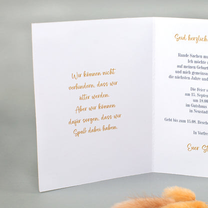 Detailansicht vom Spruch in der Einladungskarte zum 60. Geburtstag