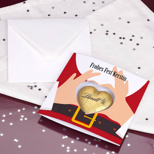 Weihnachtskarte mit leckerer Lindt Schokolade