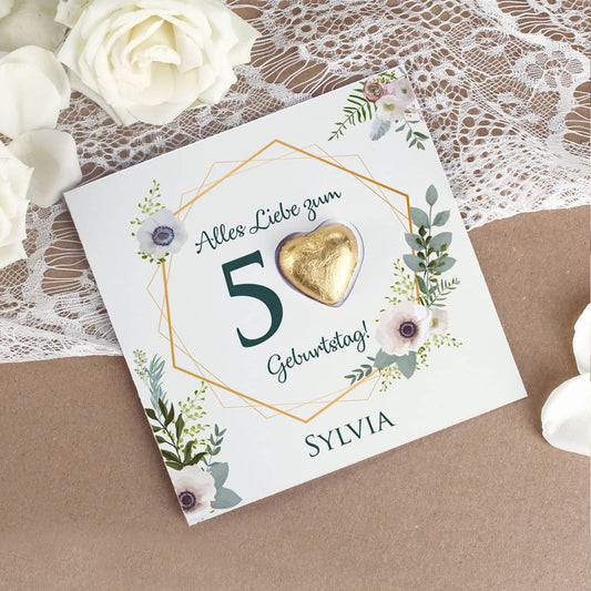 Persönliche Karte zum runden Geburtstag