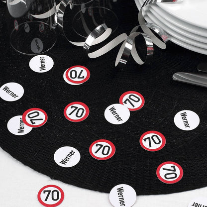 XL Konfetti  mit Name zum 70. Geburtstag