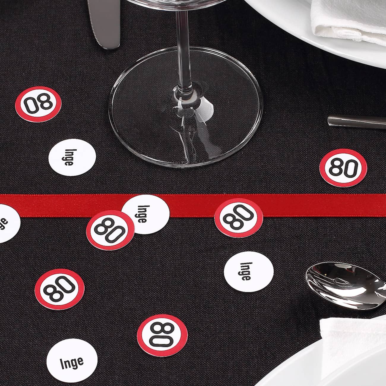 Konfetti zum 80. Geburtstag mit Namen
