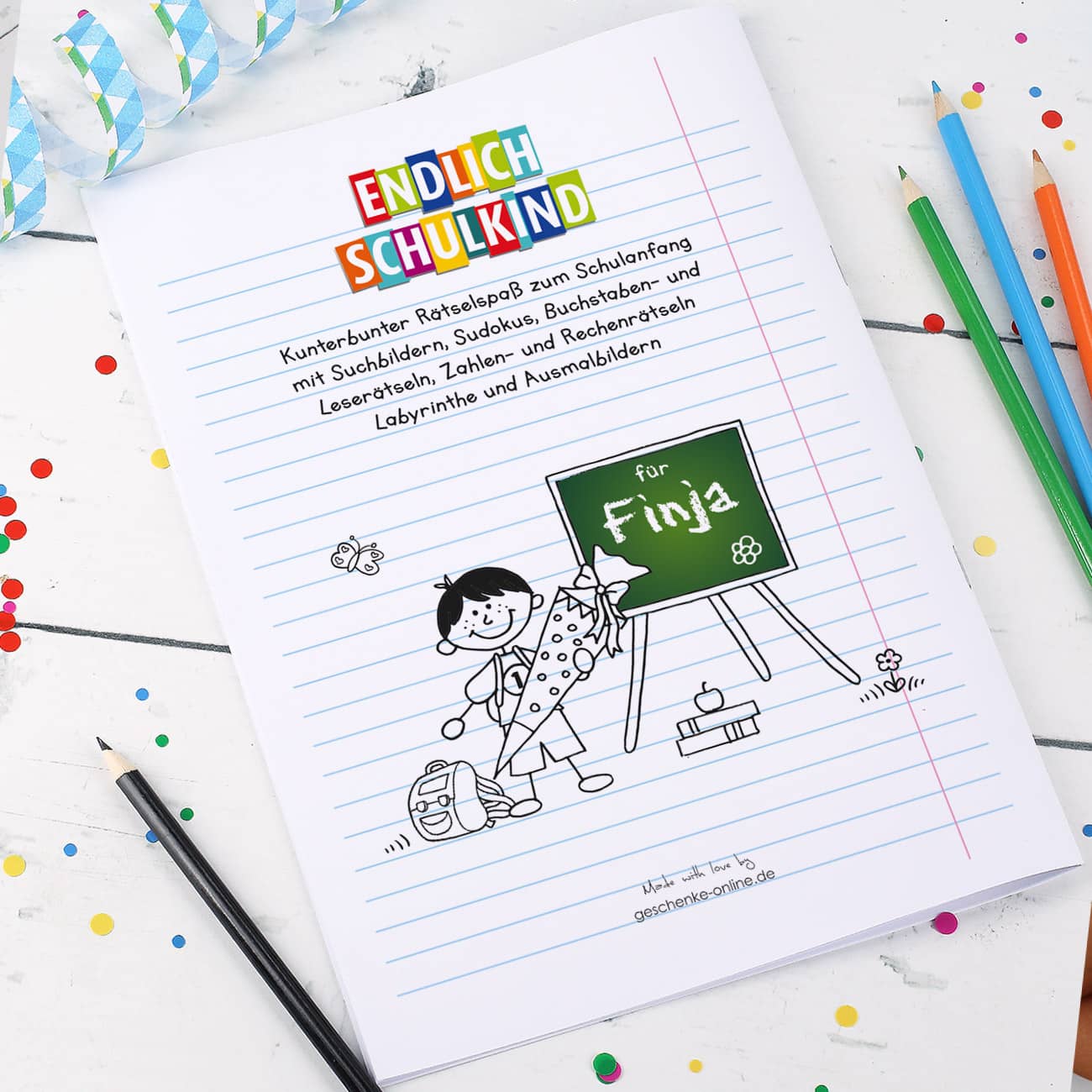  Malbuch zur Einschulung mit Namensaufdruck