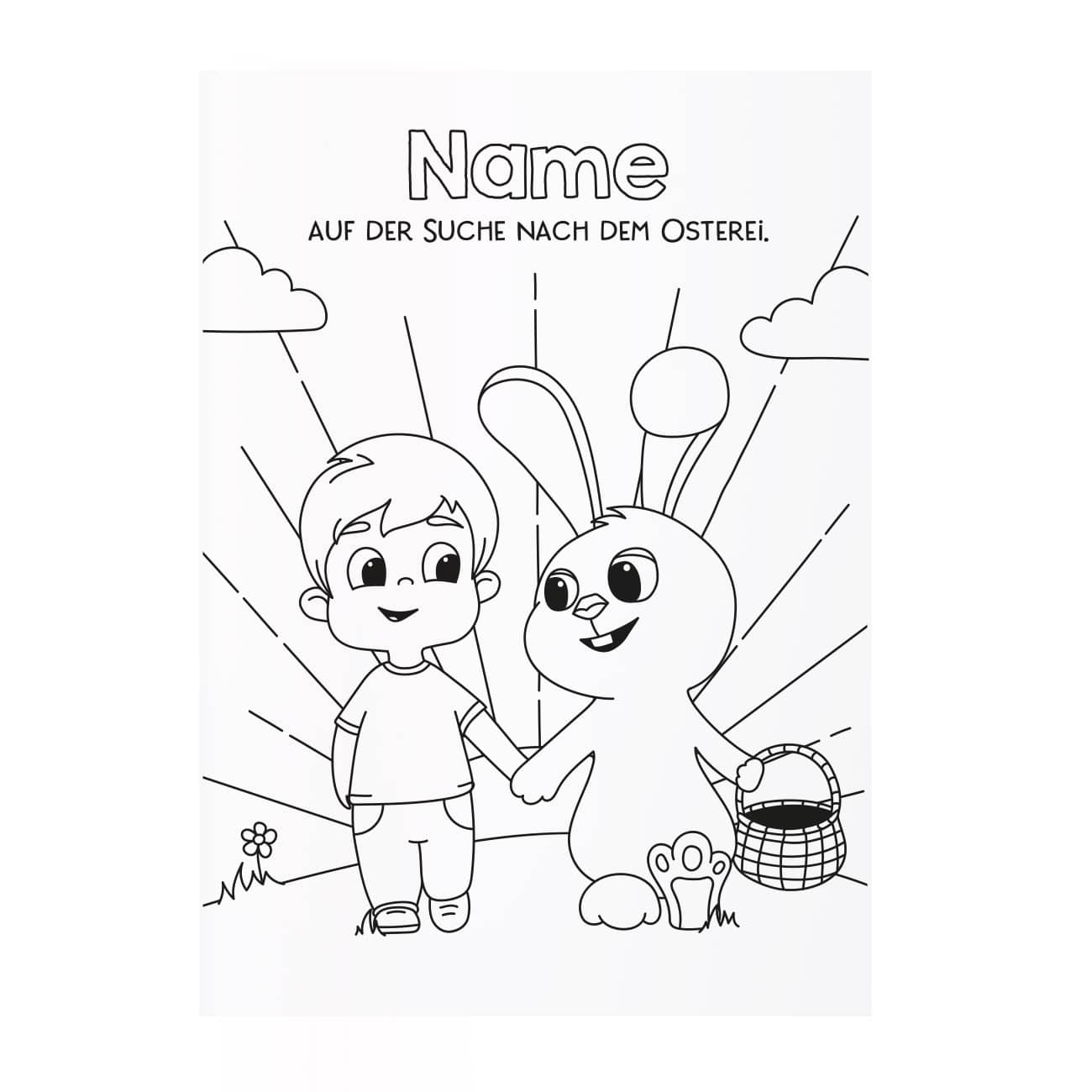 Ostermalheft mit Ihrem Wunschnamen für Jungs