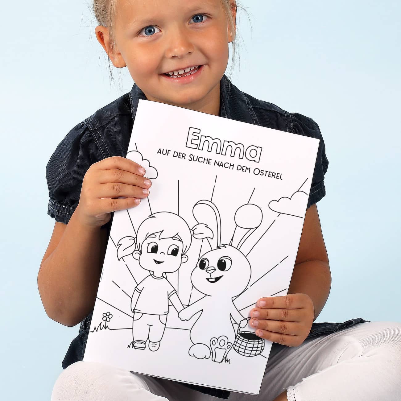 Kindermalheft für Mädchen zu Ostern