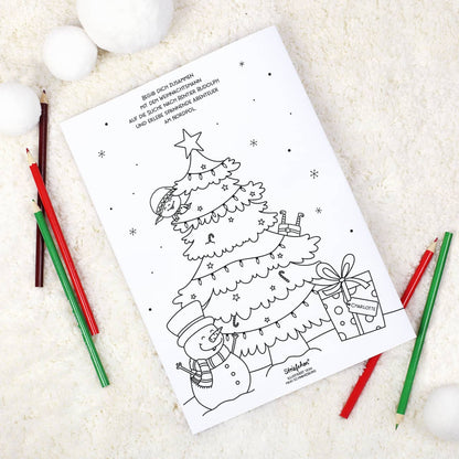 Malheft zu Weihnachten für Mädchen und Jungen