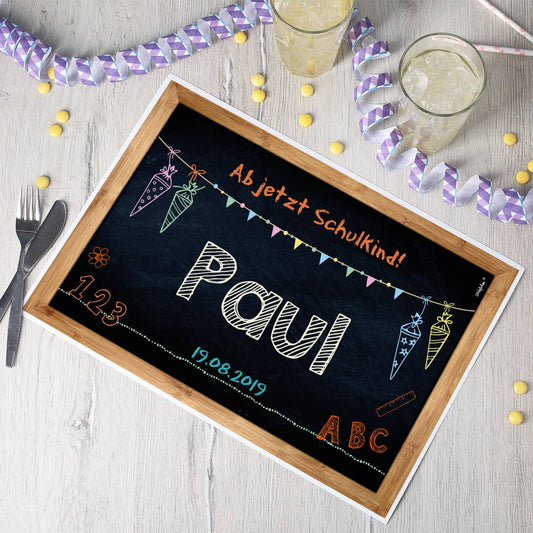 Platzdeckchen in Tafeloptik zur Schuleinführung