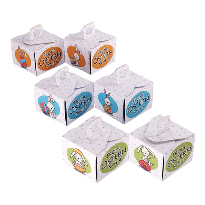 Kleine Ostergeschenkverpackungen mit Osterhasen und Wunschnamne bedruckt