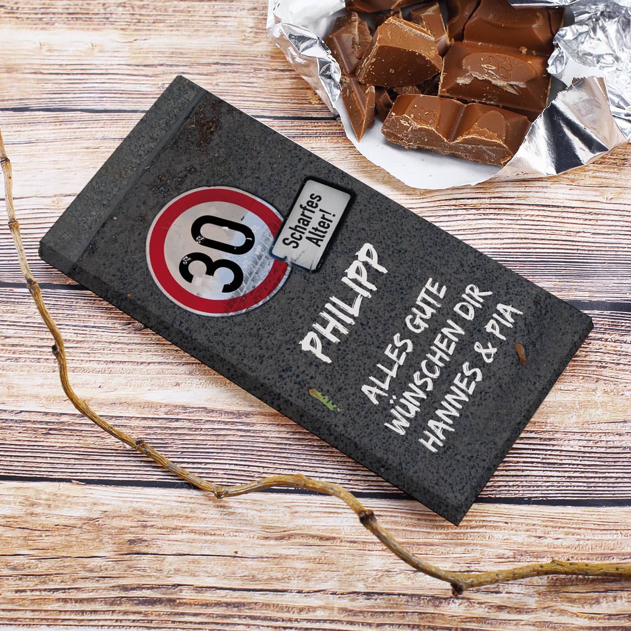 Achtung Alter - Schokolade mit Verkehrszeichen