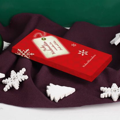Frohe Weihnachten - Weihnachtsnascherei in Form von personalisierter Schokolade