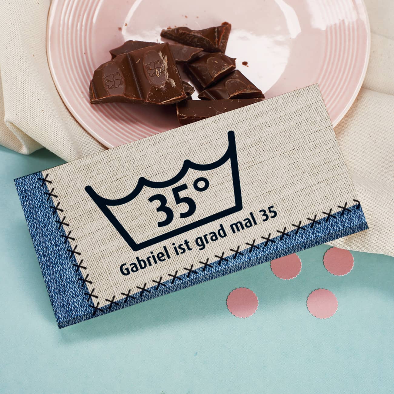 Schokolade zum Geburtstag -grad mal so alt- mit Name und Alter