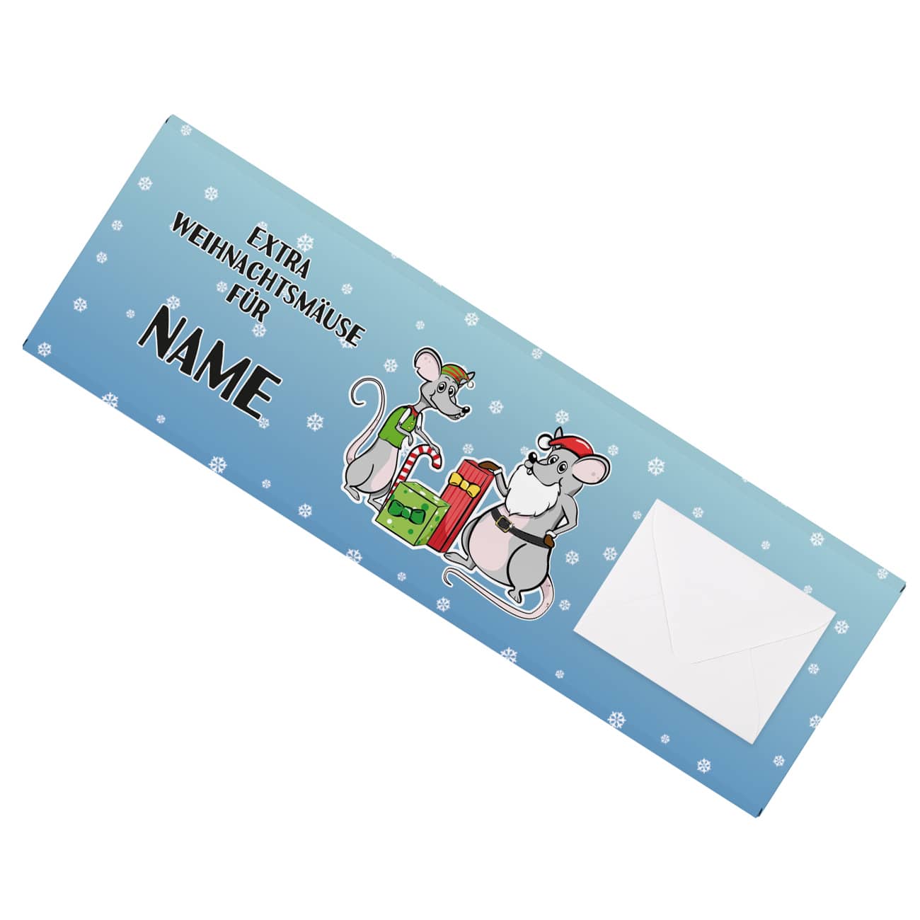 Weihnachtsschokolade als tolles Geldgeschenk mit individuellen Namensaufdruck