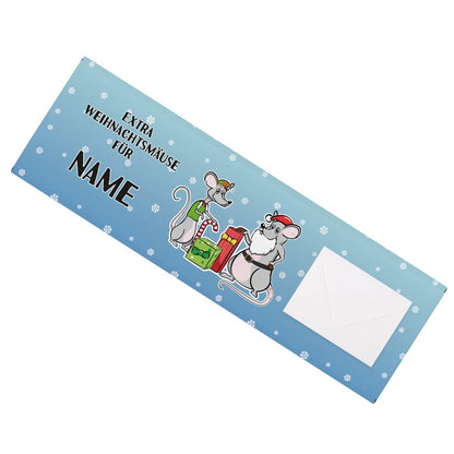 Weihnachtsschokolade als tolles Geldgeschenk mit individuellen Namensaufdruck