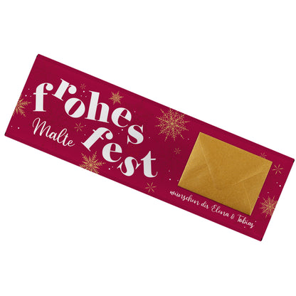 XL Schokolade zu Weihnachten mit Geldumschlag & Wunschtext personalisiert | Geld Geschenk fürs Fest