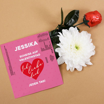 Schokorose - Geschenk zum Valentinstag... mit Name persönlich bedruckt