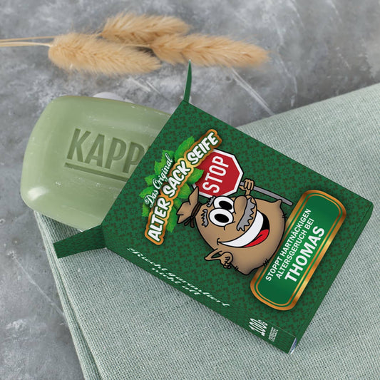 Persönliche Seife Alter Sack mit Name personalisiert