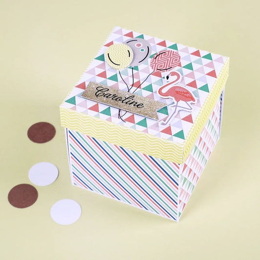 Überraschungsbox für Frauen zum Geburtstag mit Flamingomotiv