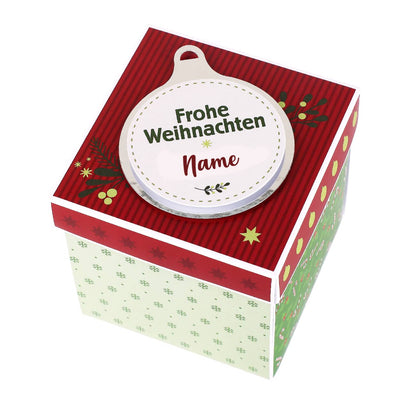 Überraschungsbox zu Weihnachten Deckel mit Weihnachtskugel