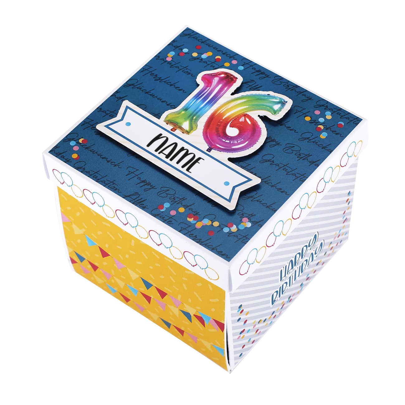 Persönliche Explosionsbox zum 16. Geburtstag 