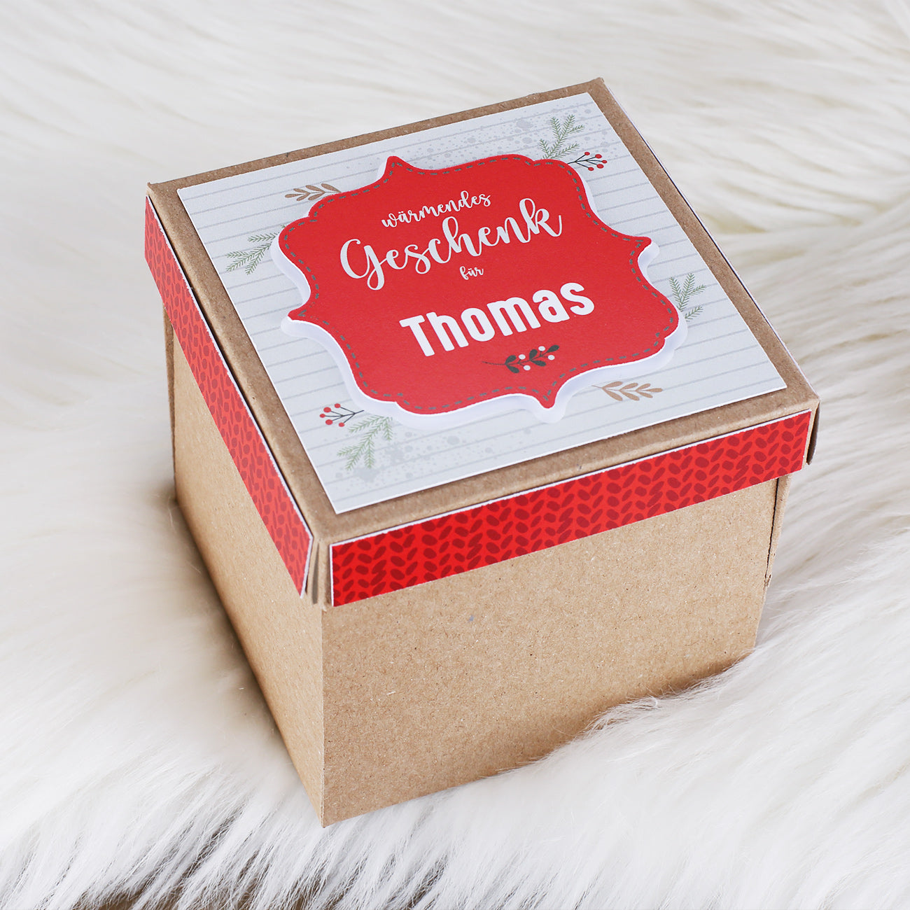 Wärmendes Wintergeschenk - Überraschungsbox mit Alkohol als Verpackung für Geld & Gutscheine