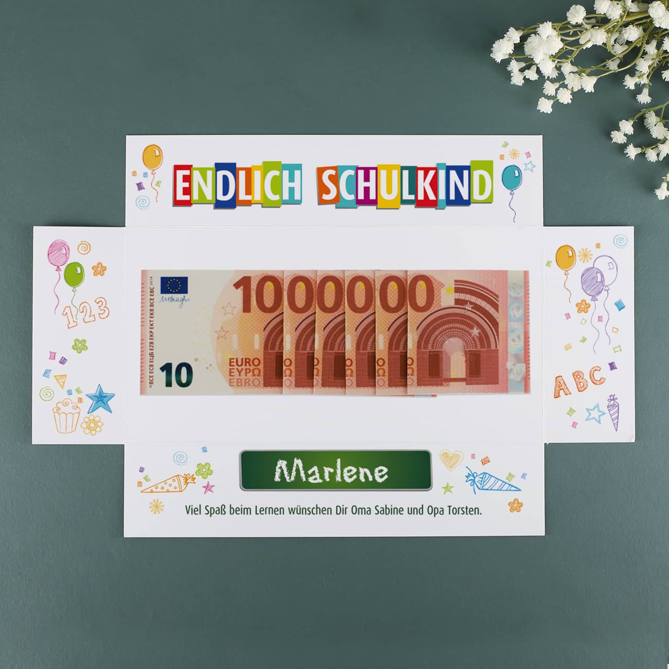 Endlich Schulkind - Verpackung für Geldgeschenk zum Schulanfang
