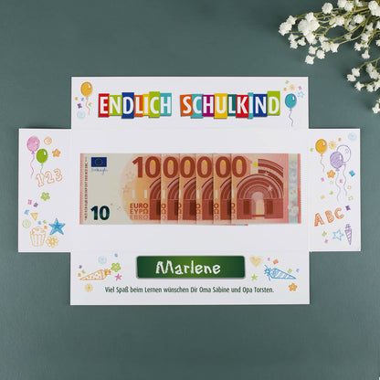 Endlich Schulkind - Verpackung für Geldgeschenk zum Schulanfang