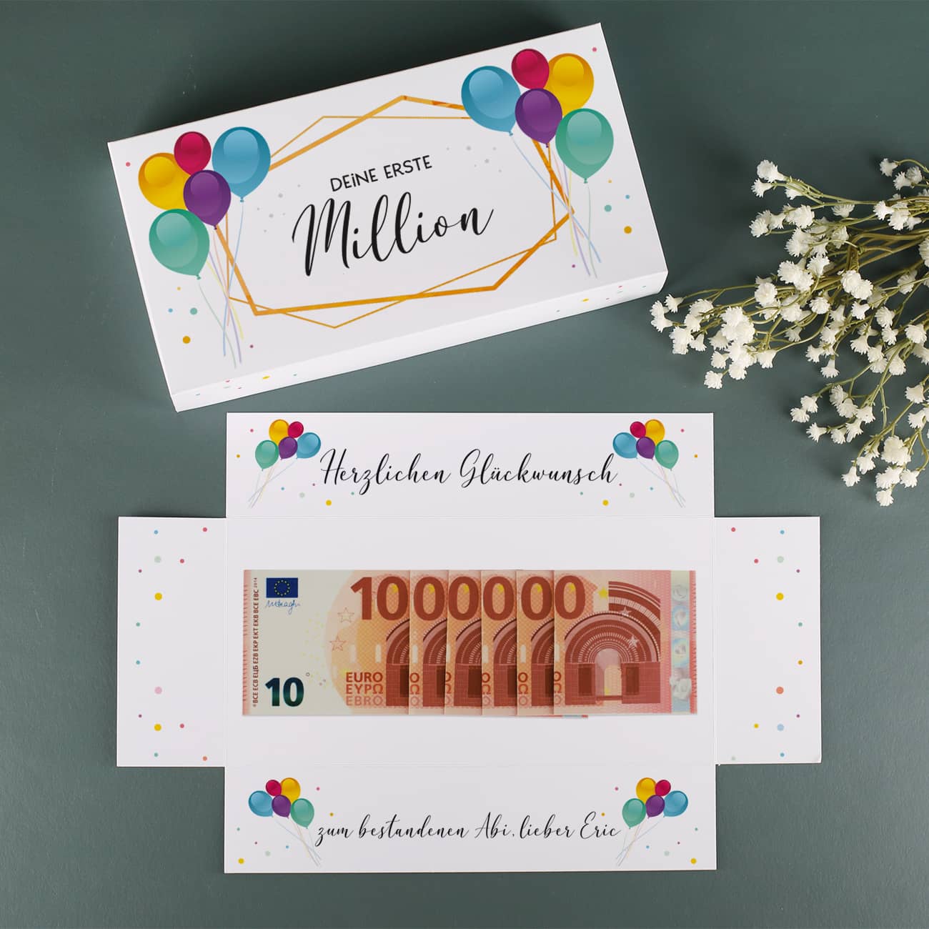 Erste Million - persönlich bedruckte Überraschungsbox zum Geburtstag