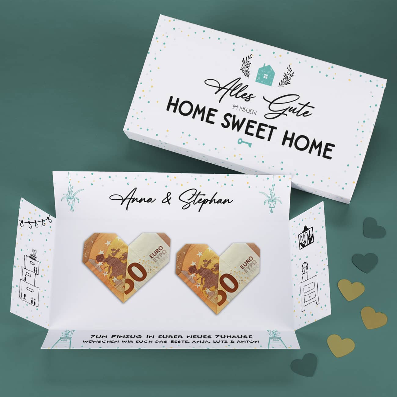 Geldgeschenk zum Hausbau oder Einzug, Explosionsbox Home Sweet Home