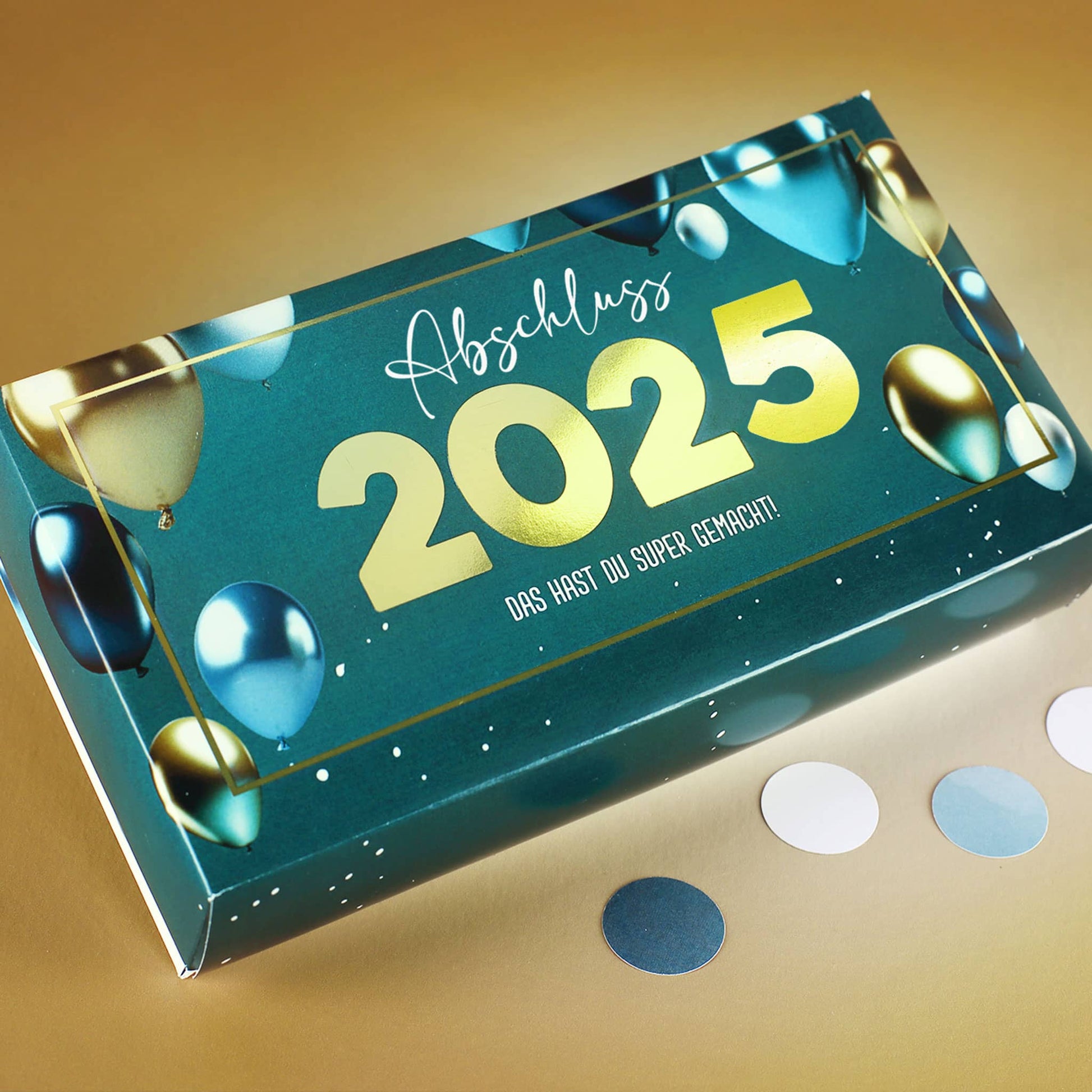 Geldgeschenk zum Abi 2025 - Box mit Goldprägung